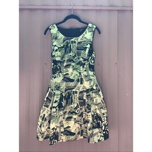 Fitted Geometric tapestry dress